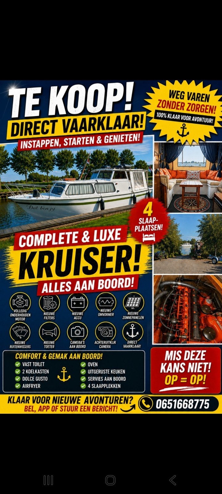 Complete & Luxe Kruiser - Direct Vaarklaar!, Ophalen of Verzenden, Zo goed als nieuw
