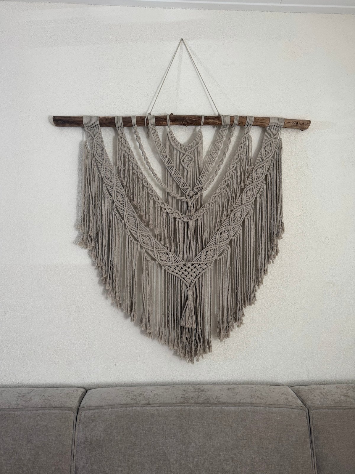 Handgemaakte Macramé Wandhanger - Boho Stijl, Ophalen, Textiel, Zo goed als nieuw, Handgemaakt