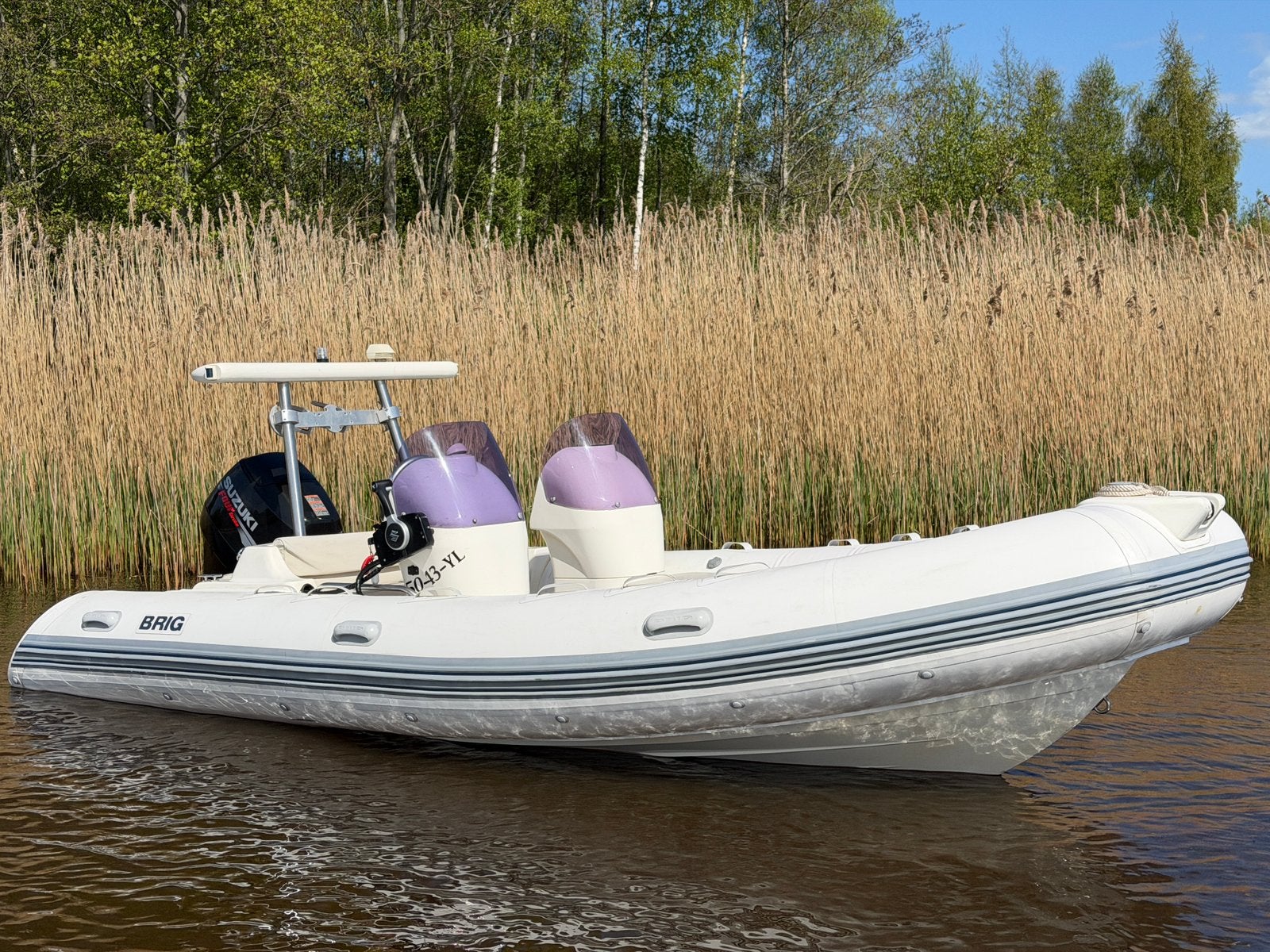 Brig Eagle 500 TC / 70 PK Suzuki / PEGA trailer, Watersport en Boten, Rubberboten, Ophalen, Brig, Overige materialen, Zonnedek