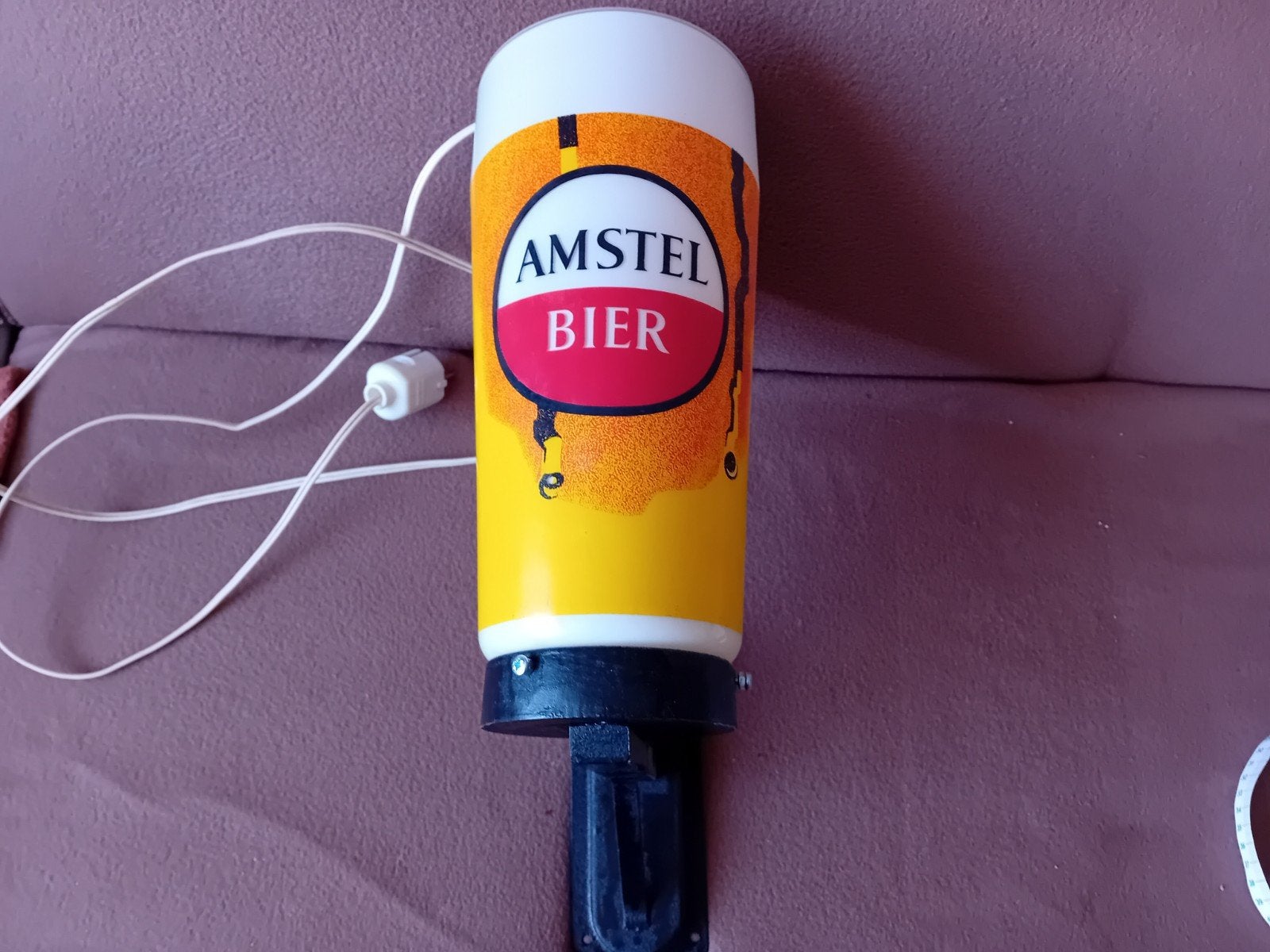 Glazen Amstel wand lamp, Verzamelen, Ophalen of Verzenden, Gebruikt, Glas of Glazen, Amstel