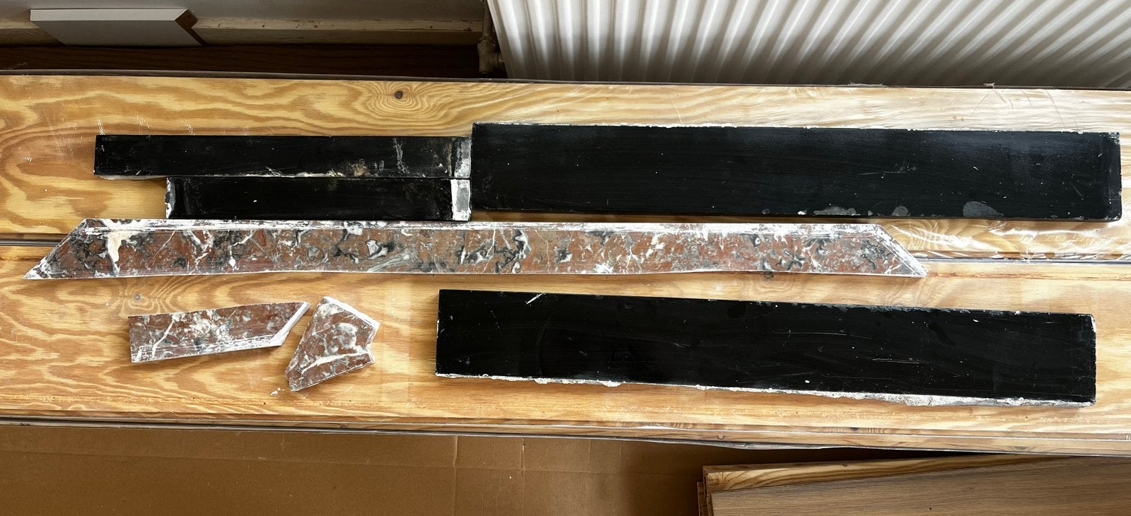 Stukken marmer en natuursteen schouw, Ophalen, 60 cm of meer, Gebruikt, Overige typen