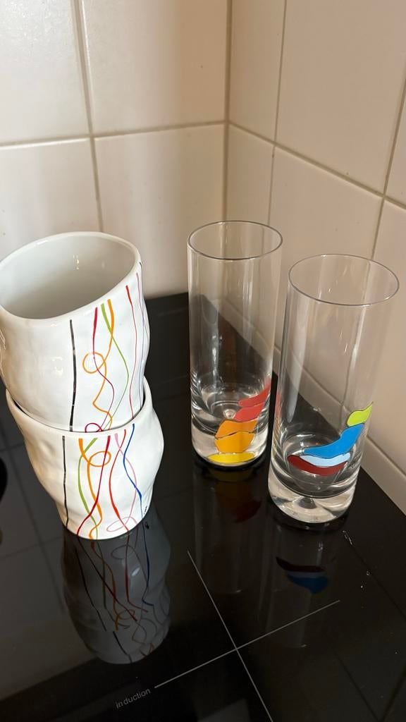 Artihove Keramische Mokken en Glazen Set, Ophalen of Verzenden, Zo goed als nieuw