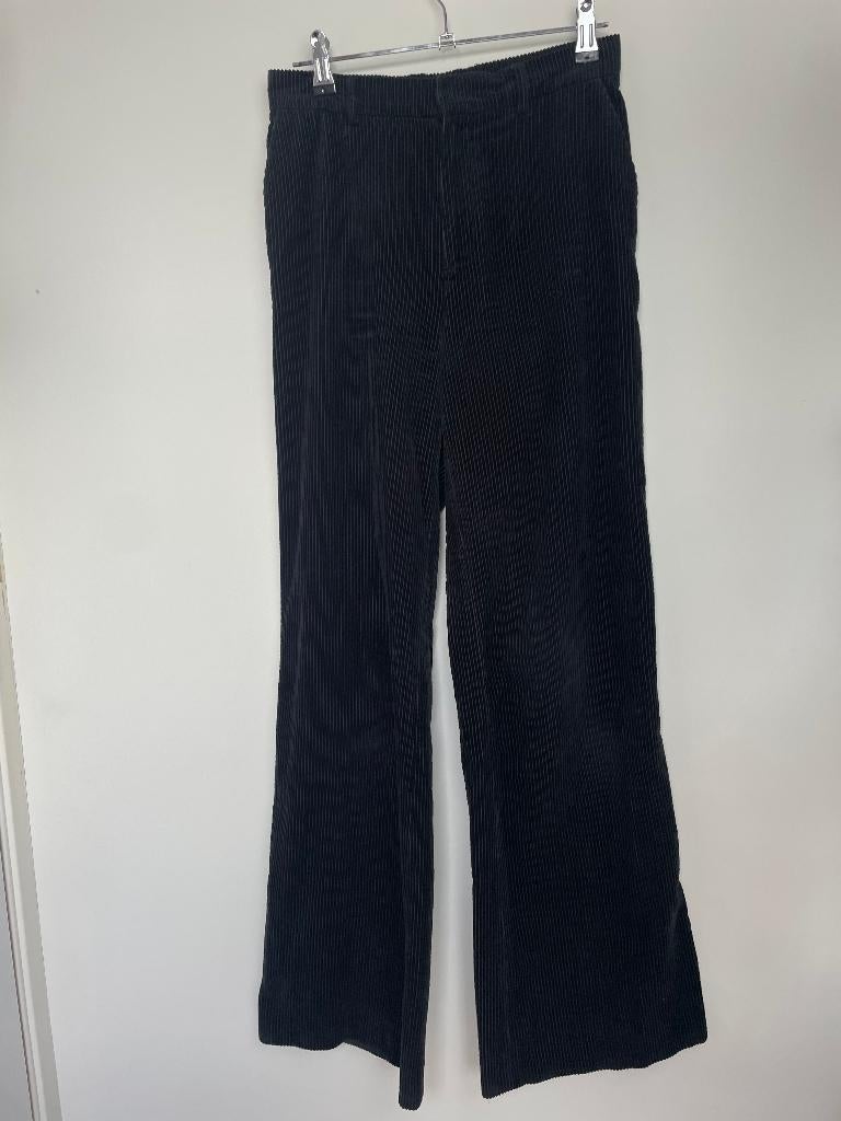 Bellamy pull on broek maat XS zwart rib wide leg high waist, Bellamy Gallery, Zwart, Bellamy, Ophalen of Verzenden