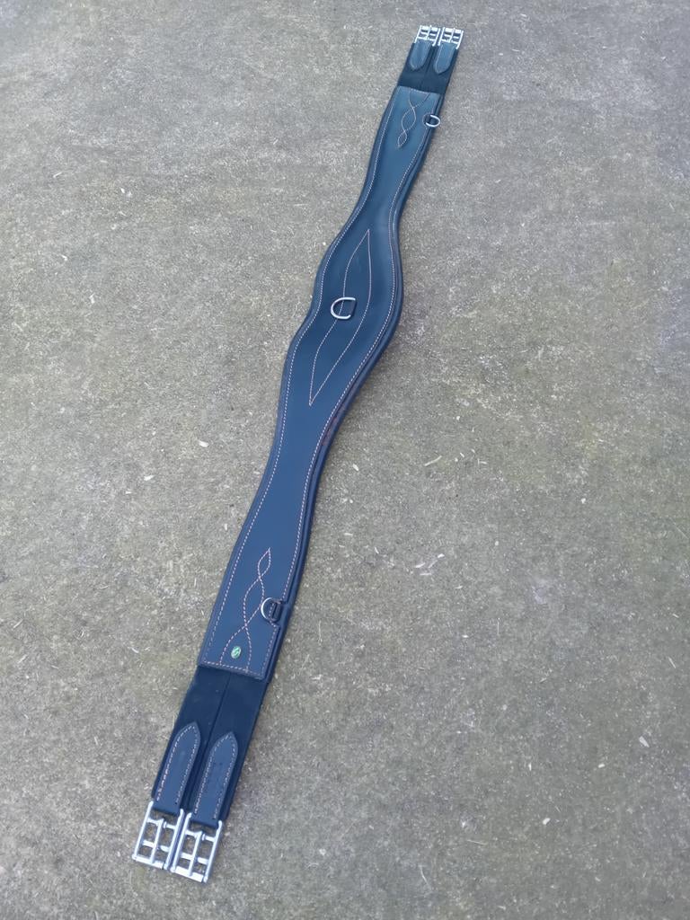 ( spring) singel maat 125cm zwart leer, Dieren en Toebehoren, Paarden en Pony's | Hoofdstellen en Tuigage, Ophalen of Verzenden