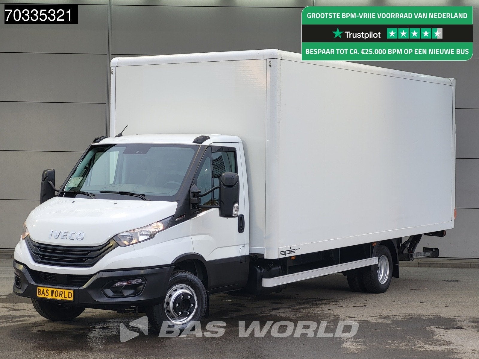 Iveco Daily 72C21 3.0L Automaat 1000KG Laadklep Luchtvering, Automaat, Stof, Gebruikt, Euro 6
