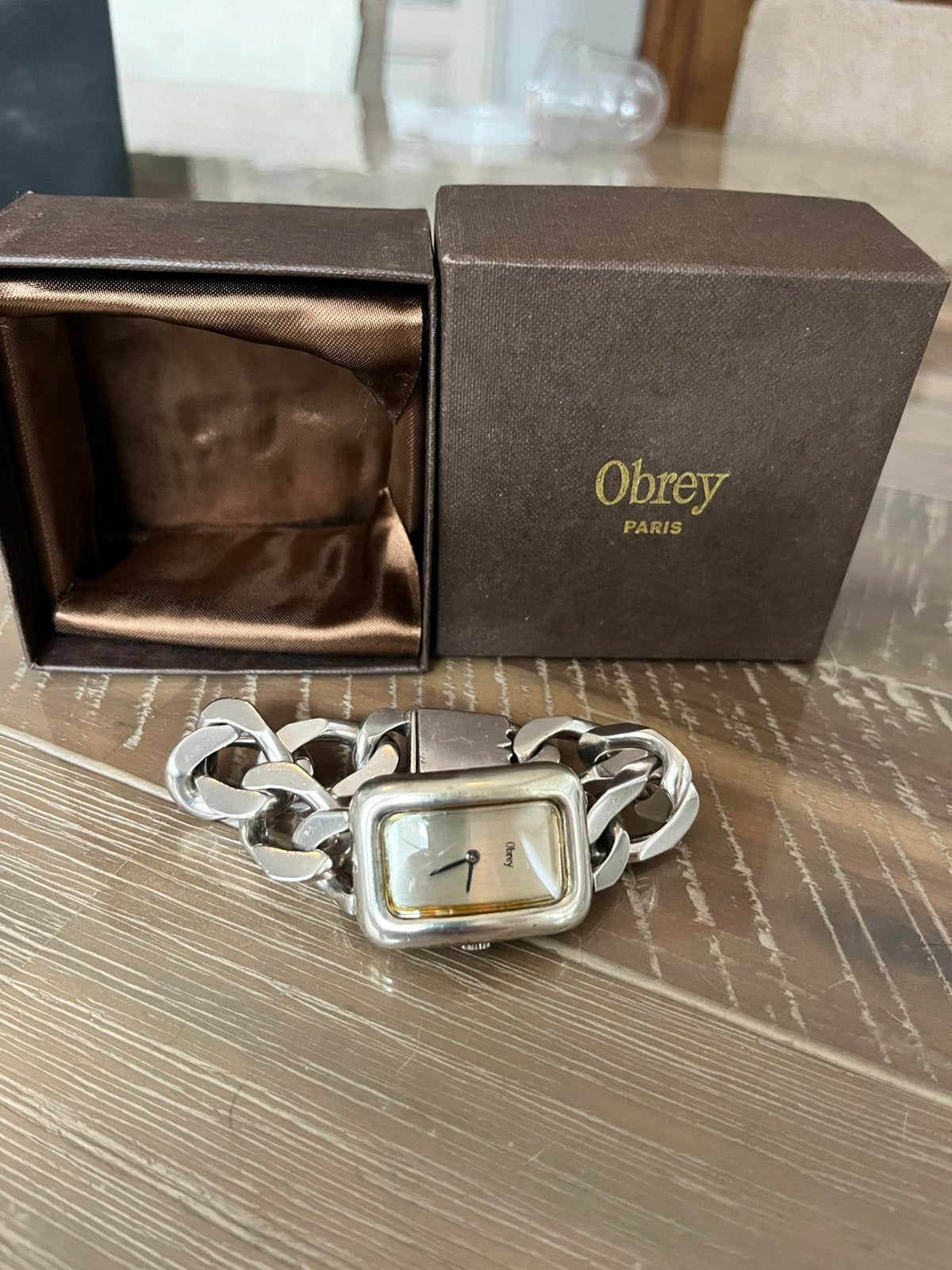 Obrey paris horloge zilver, Overige merken, Gebruikt, Polshorloge, Overige materialen