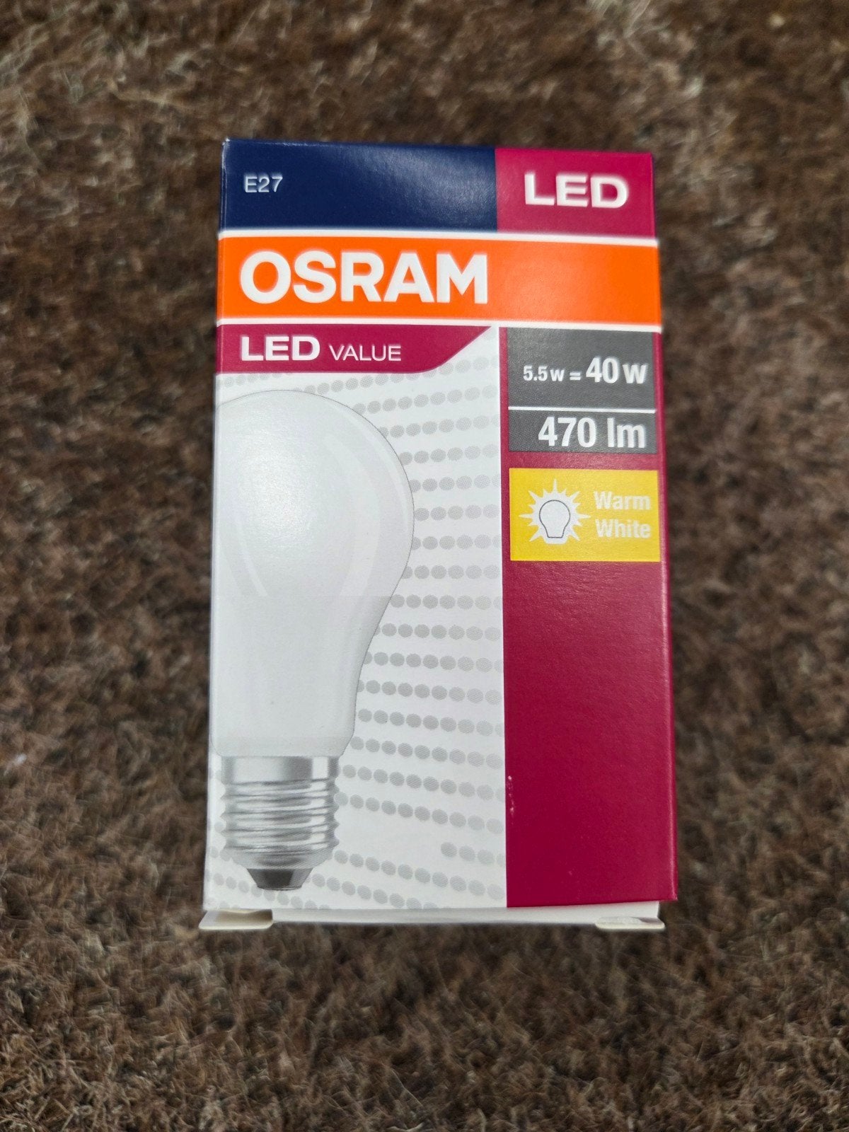 84 st OSRAM LED E27 Warm Wit 5.5W (vervangt 40W) 470lm, LED, Nieuw, Wit, E27 (groot)