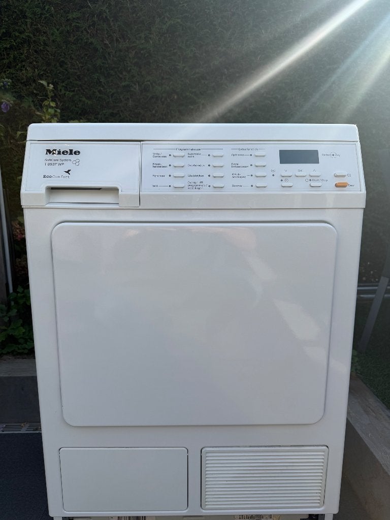 Miele droger warmtepomp T8937 helemaal schoongemaakt, Ophalen, 6 tot 8 kg, Overige typen, Zo goed als nieuw