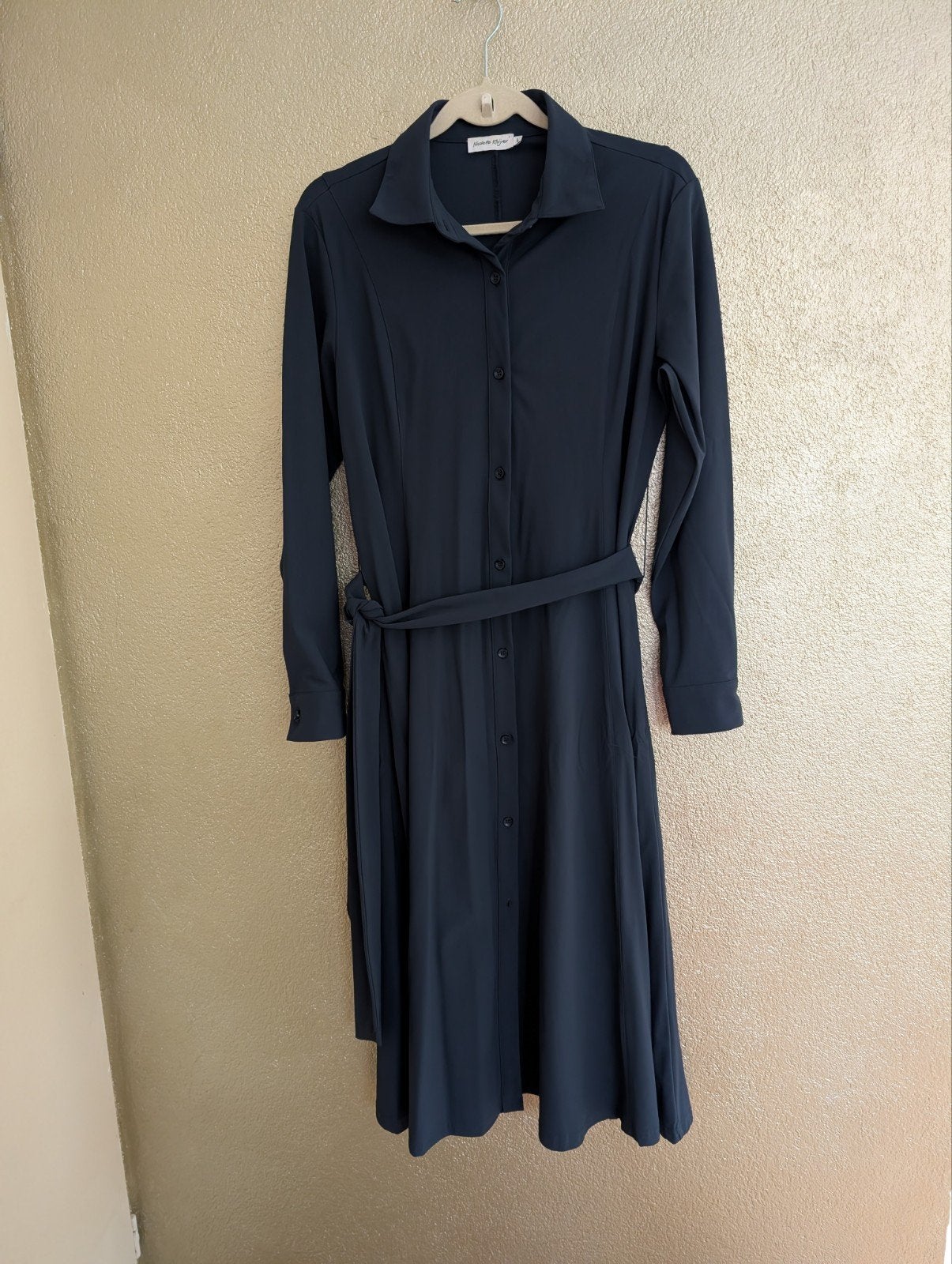 Travelstof jurk Nicolette Kluijver donker blauw L  NIEUW, Blauw, Maat 42/44 (L), Nieuw, Nicolette Kluijver