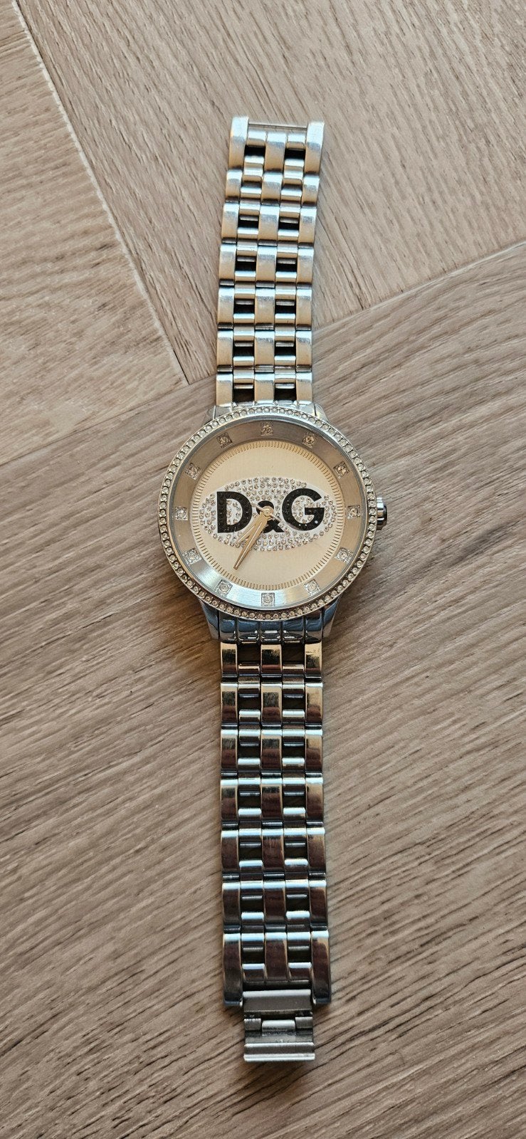 D&G Dolce & Gabbana Dameshorloge met Strass, Staal, Staal, Polshorloge, Ophalen of Verzenden