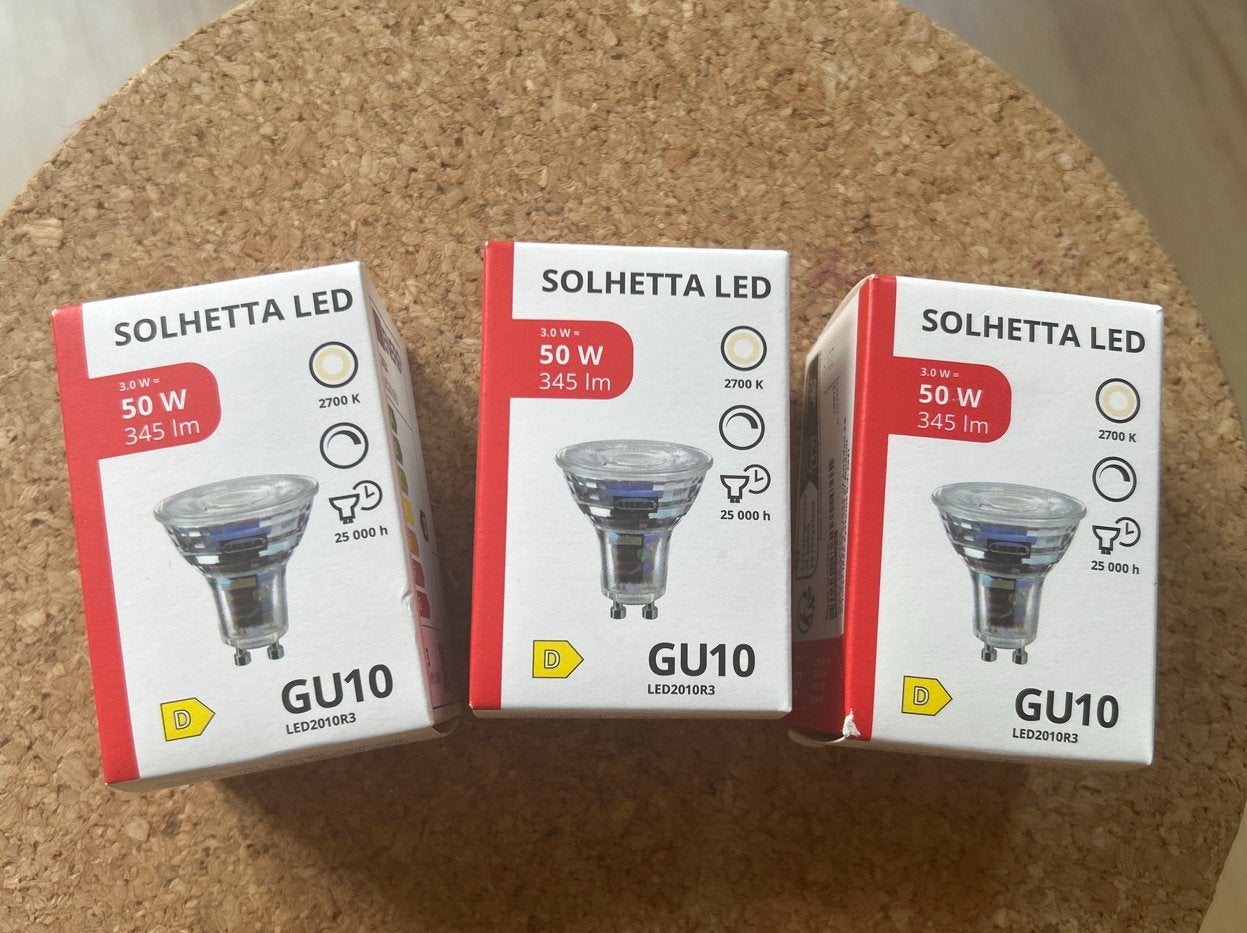 3x IKEA Solhetta LED GU10 Lampen - Nieuw in verpakking, Ophalen of Verzenden, Nieuw, GU10, IKEA