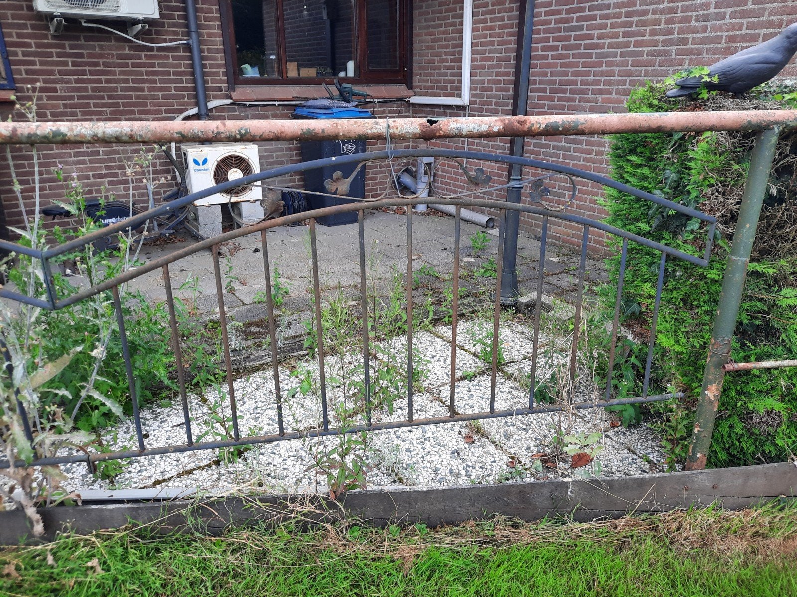 Ouderwets boerenstijl hekwerk - 2 delen, moet geverfd, Tuin en Terras, Ophalen of Verzenden