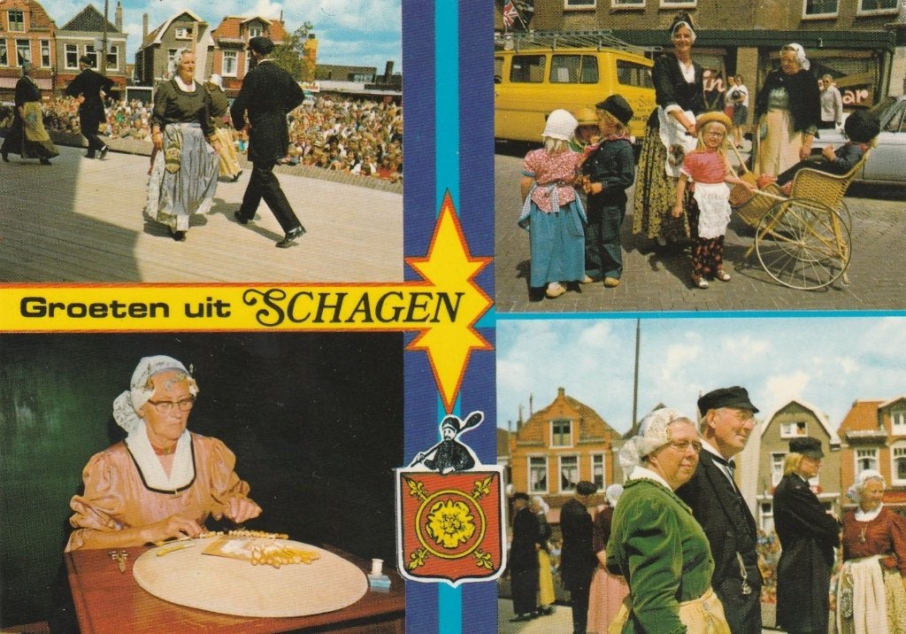 SCHAGEN Westfriese Markt Klederdracht Groeten, Verzenden, 1980 tot heden, Gelopen, Noord-Holland