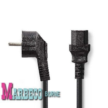 Voedingskabel, Stroomkabel, Stroomsnoer, Schuko IEC, 2 meter, Ophalen, Nedis, Nieuw, Marbeco