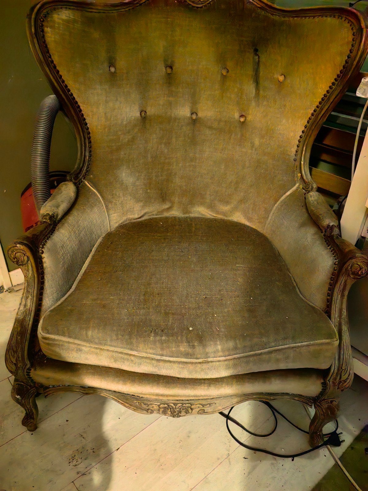 Brocante klassieke stoel oorfauteuil barok Lodewijk XV stijl, Antiek en Kunst, Antiek | Meubels | Stoelen en Banken, Ophalen