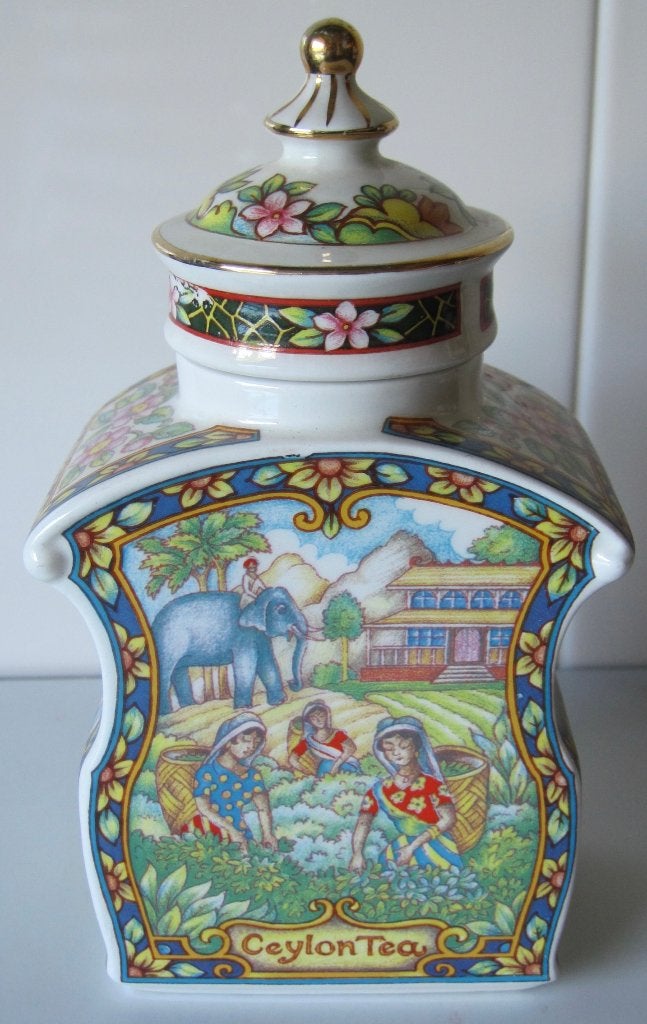 James Sadler "Ceylon Tea" porseleinen theebus, Aziatisch, Overige merken, Overige typen, Ophalen of Verzenden