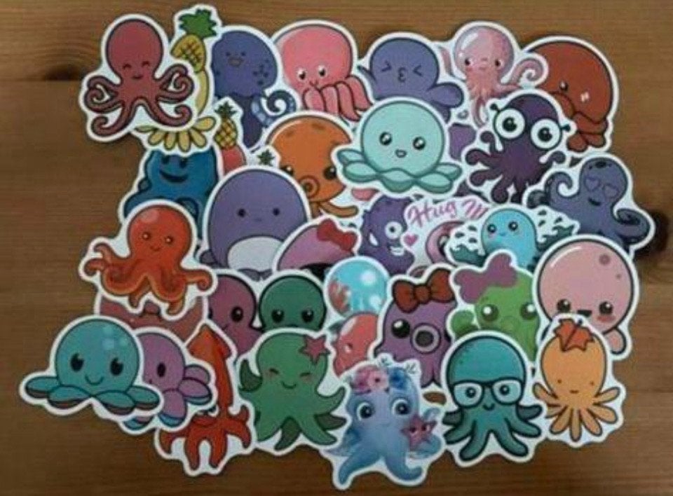 Inktvis stickers, Verzenden, Nieuw