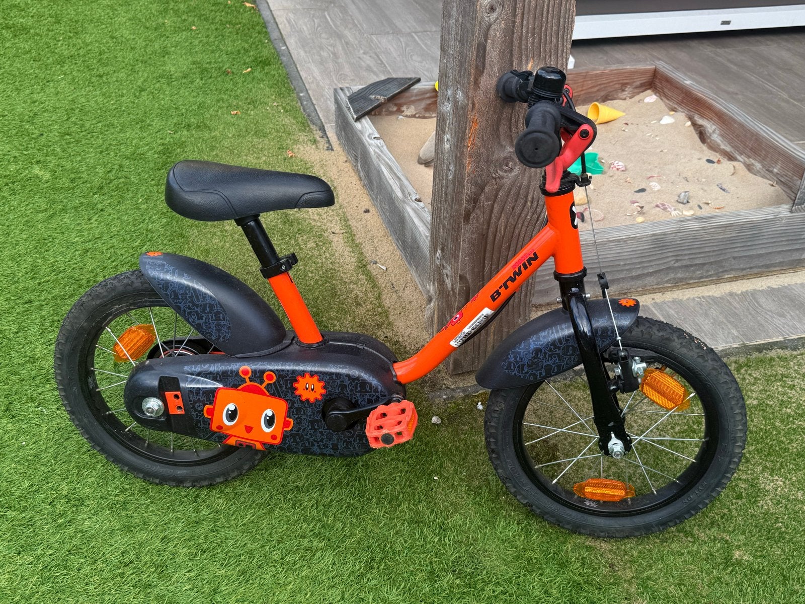 Btwin 14 inch kinderfiets oranje - robot, Ophalen, Gebruikt, Minder dan 16 inch