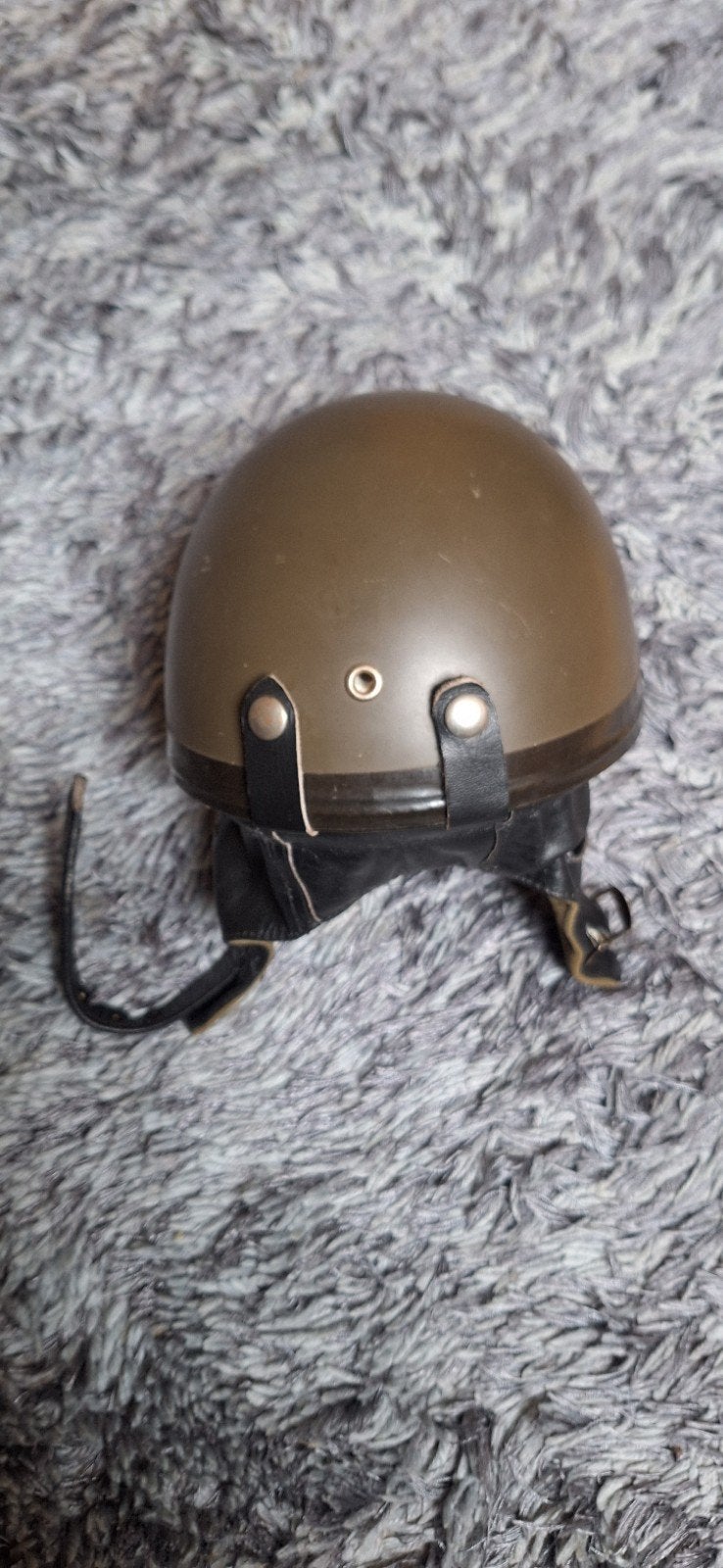 Vintage motorhelm - legergroen- Maat 54/56, Ophalen of Verzenden, Tweedehands, Jethelm, Overige merken