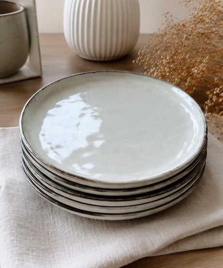 Mooie set van 4 dinerborden van Dutch Rose Organic, Huis en Inrichting, Keuken | Servies, Gebruikt, Ophalen of Verzenden, Bord(en)