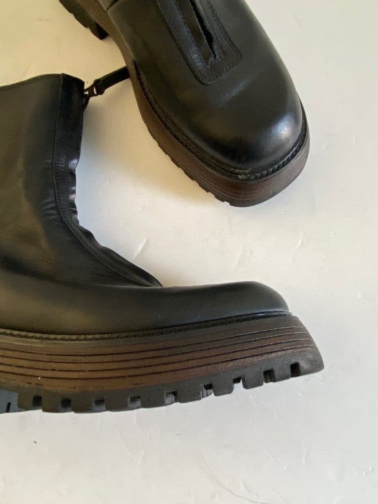K320 Toral: 40 leren boots lage laarzen laarsjes zwart leer, Zwart, Ophalen of Verzenden, Zo goed als nieuw, Toral