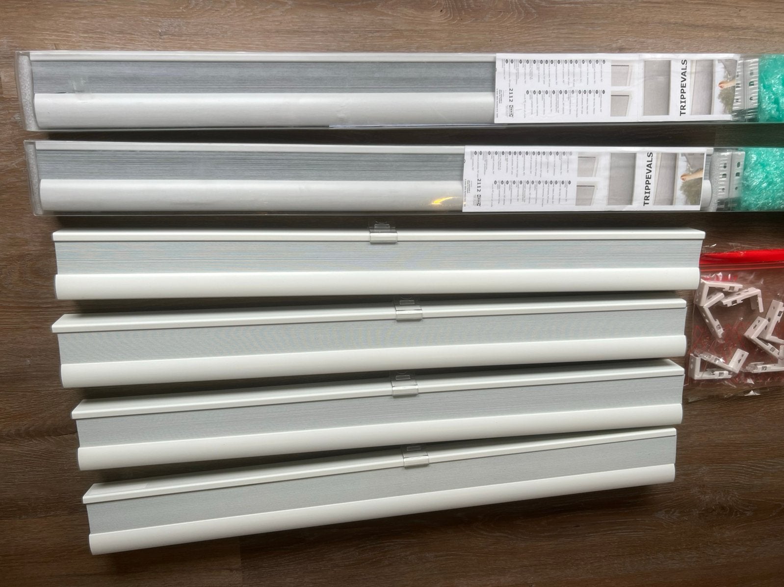 6 x IKEA TRIPPEVALS plisségordijn 80 x 195 Wit, Ophalen, Gebruikt, In te korten, Wit