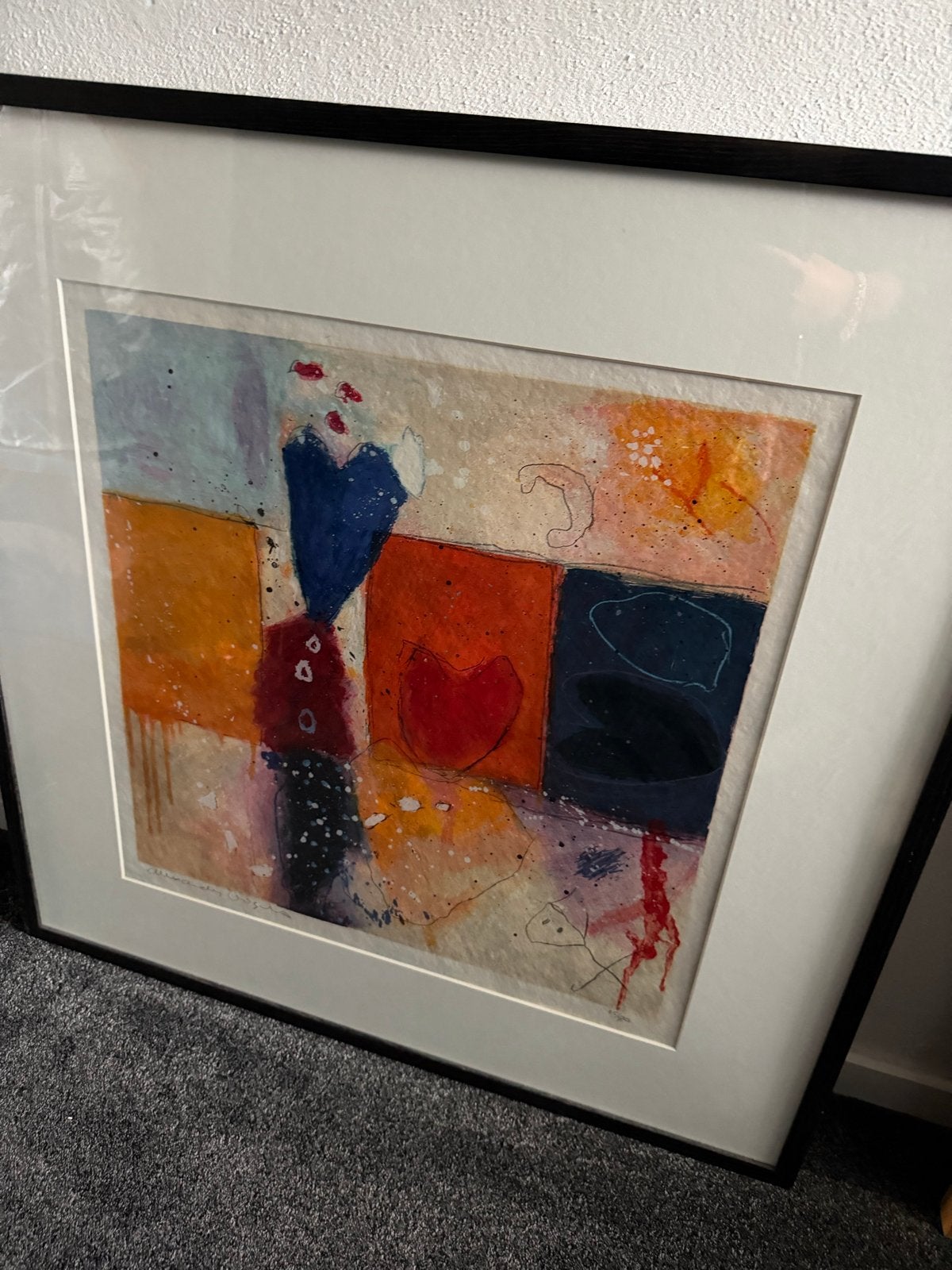 Abstracte kunstwerken in lijst - Set van 2, Ophalen