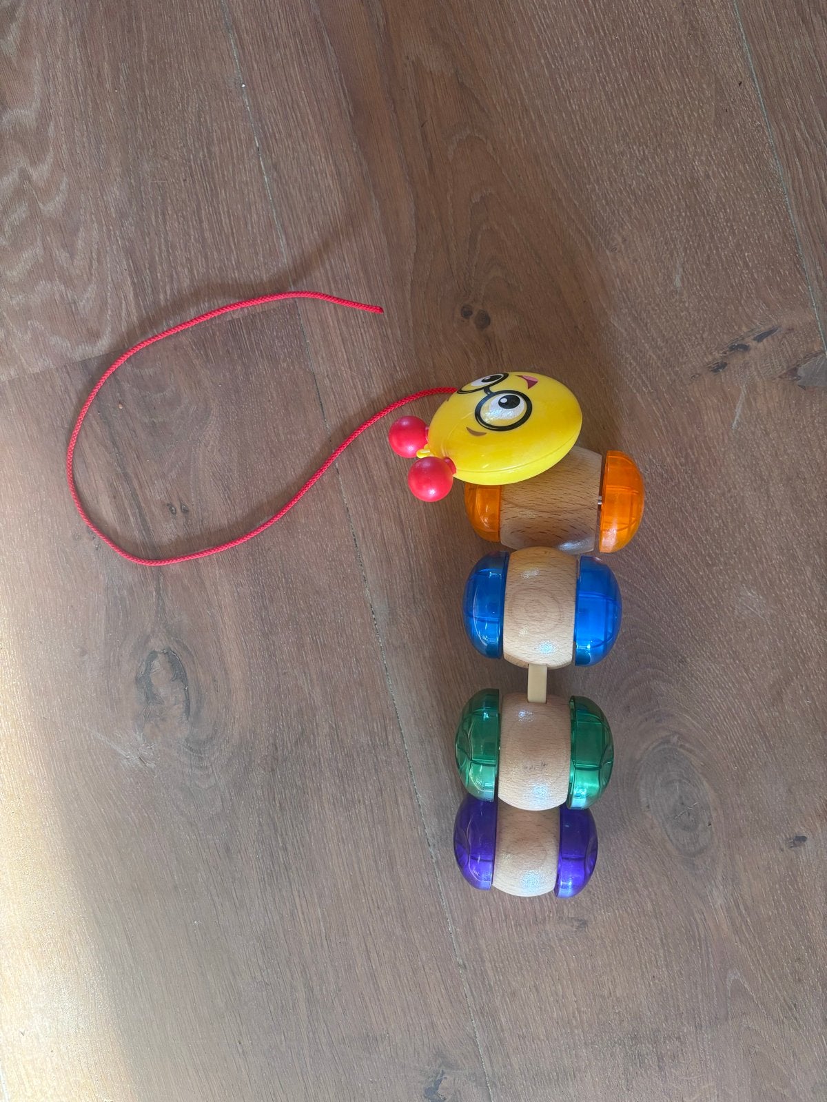 Houten rups trekfiguur (Hape), Ophalen, Gebruikt, Overige typen, Met wieltjes