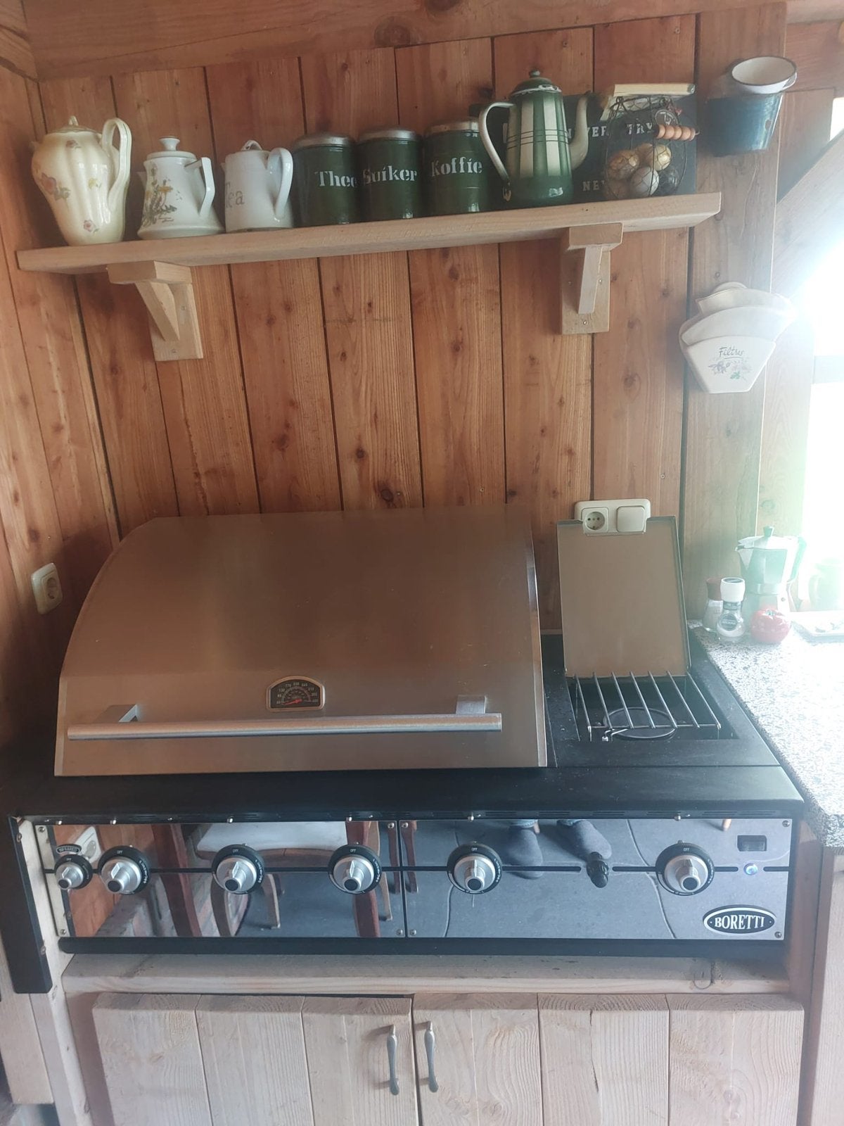 Boretti Ligorio top inbouw Gasbarbeque RVS, Ophalen, Gebruikt, Gas, Inbouw