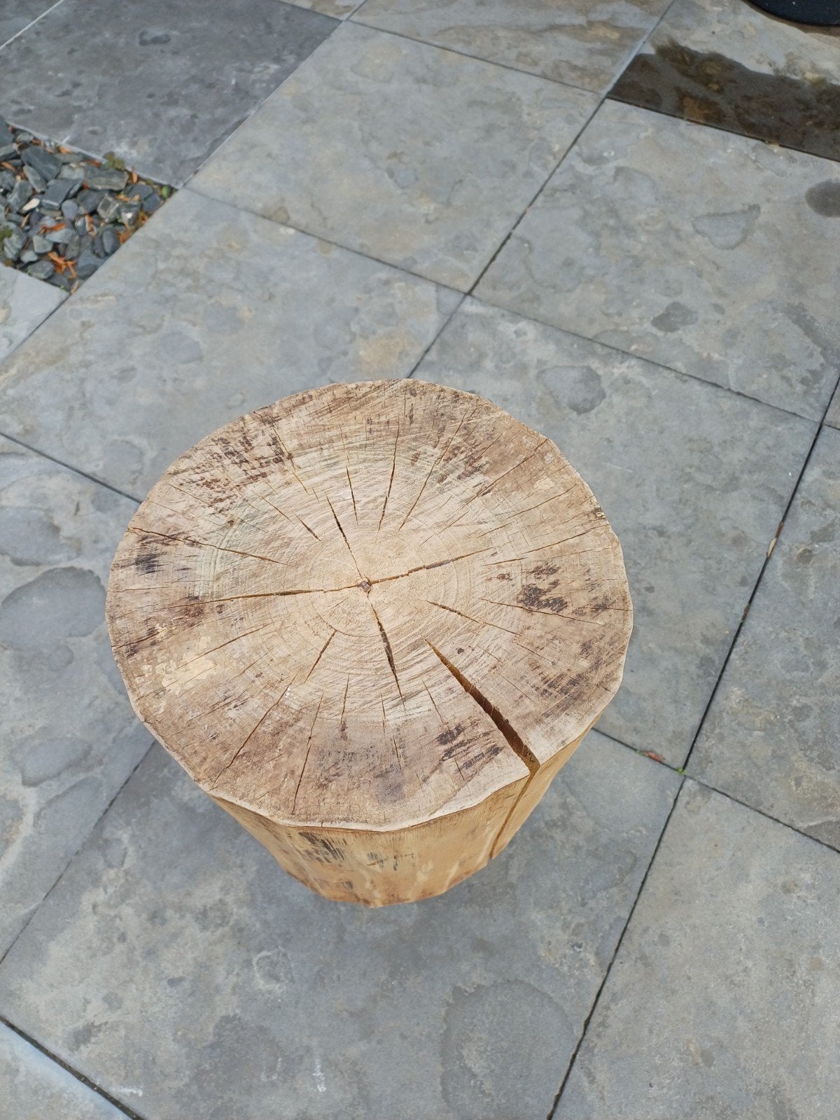 Boomstam bijzettafel / decoratie, Minder dan 55 cm, Gebruikt, Rustiek, Rond