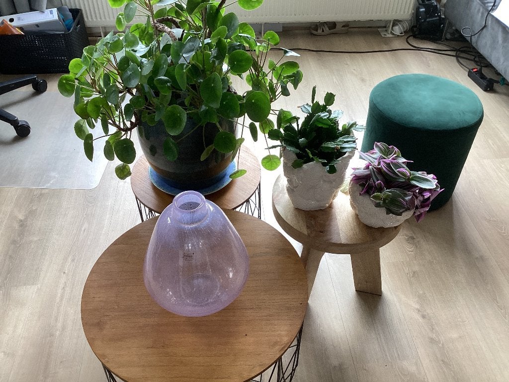 Fidrio Glazen Vaas - Paars/Lila, Verzenden, Zo goed als nieuw, Overige kleuren, Glas