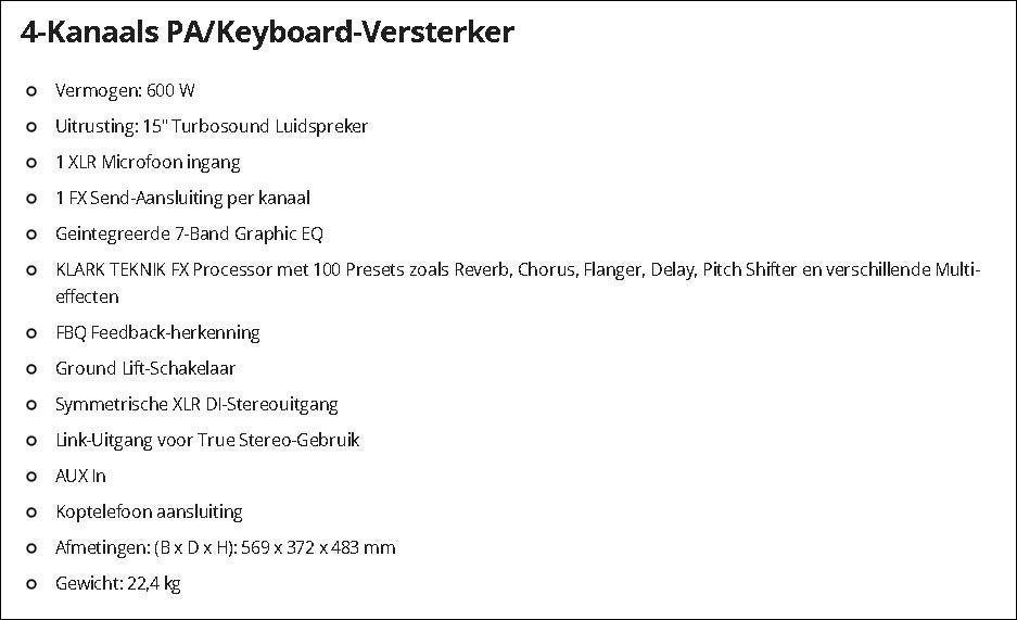 Behringer Keyboardversterker, Ophalen, Zo goed als nieuw, 500 tot 1000 watt, Keyboardversterker