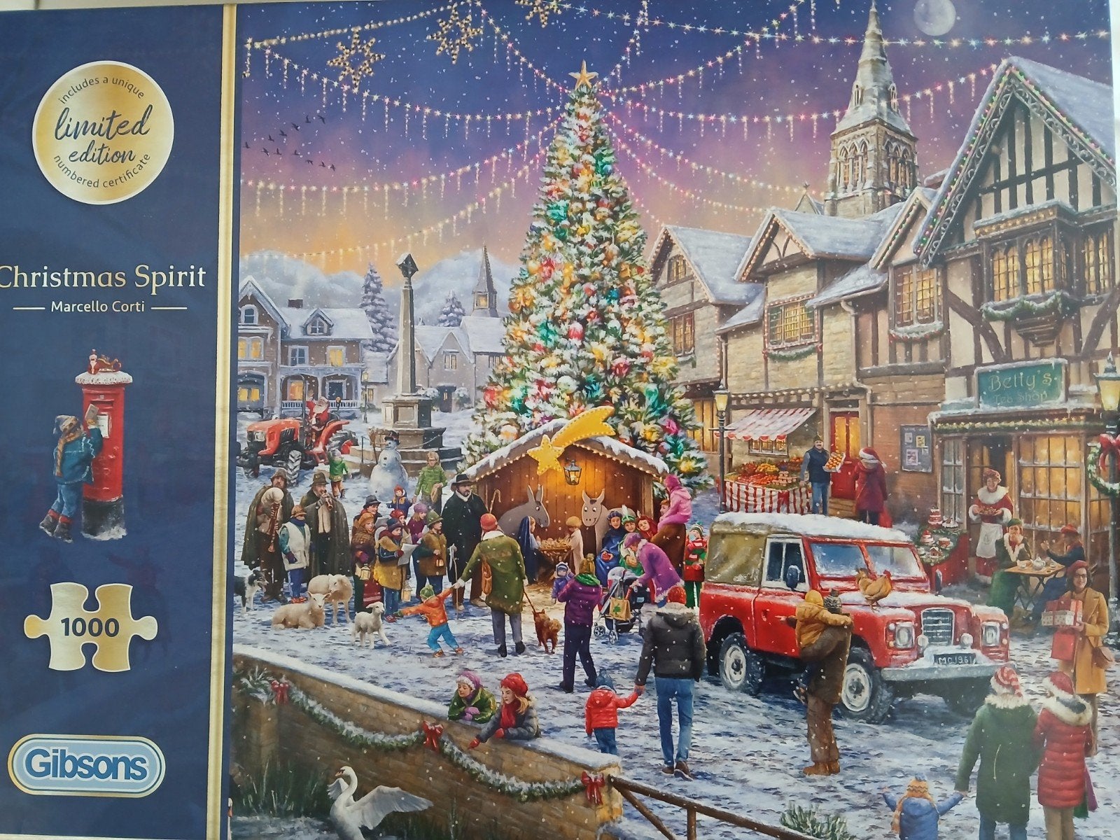Gibsons Christmas Spirit Puzzel 1000 stukjes Limited Edition, Ophalen of Verzenden, 500 t/m 1500 stukjes, Zo goed als nieuw