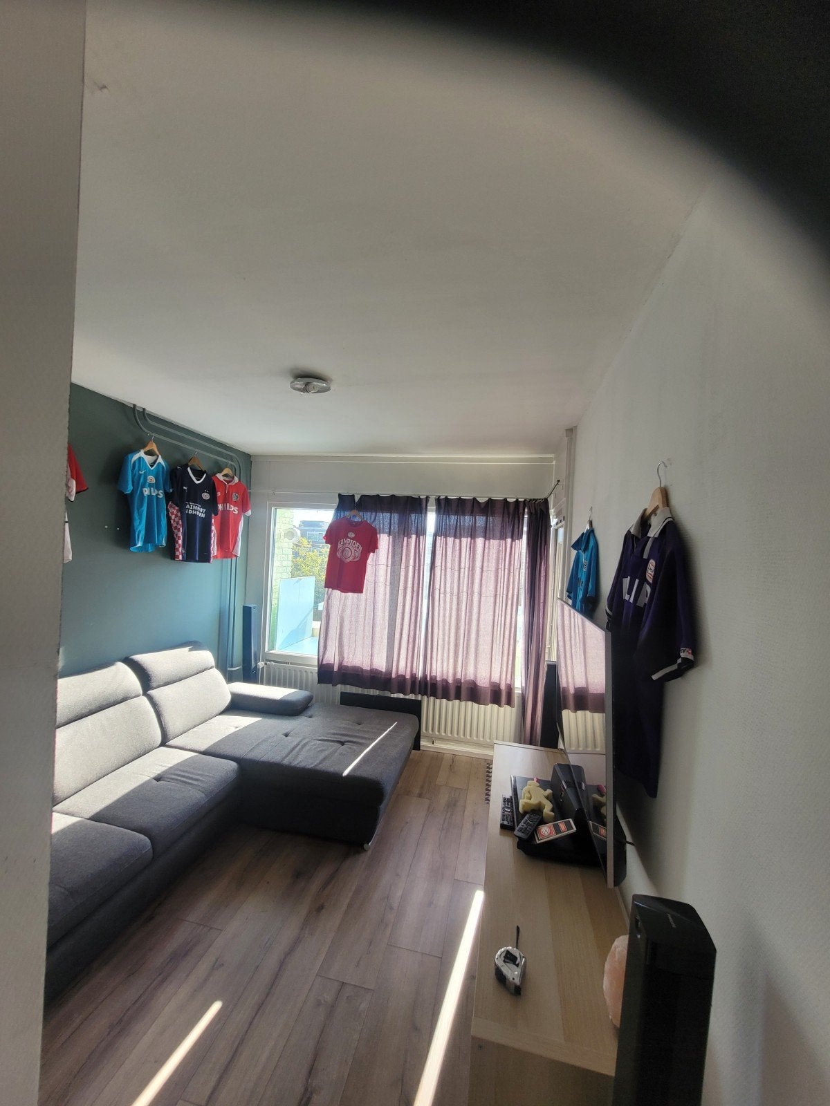 luxe grote grijze 2 persoons slaapbank., Ophalen, 250 tot 300 cm, Modern, Functioneel, Hoekbank