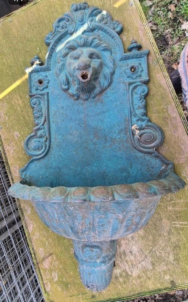 Prachtige antieke gietijzeren wandfontein., Ophalen, Gebruikt, Gietijzer, Overige typen