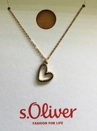 Nieuw: St. Oliver halsketting met hart, Nieuw, Ophalen of Verzenden, Goud, Overige materialen