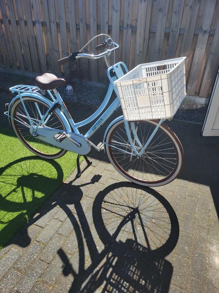 Cortina U4 Transportfiets Dames - Lichtblauw, Gebruikt, Versnellingen, 50 tot 53 cm, Trommelrem