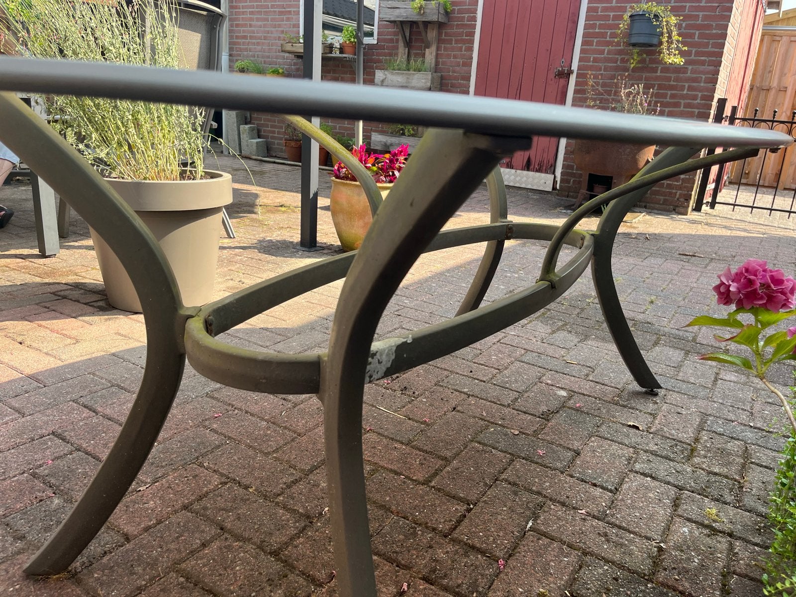 Hartmann tuintafel - Gebruikte staat, Ophalen, Gebruikt, Ovaal, Metaal