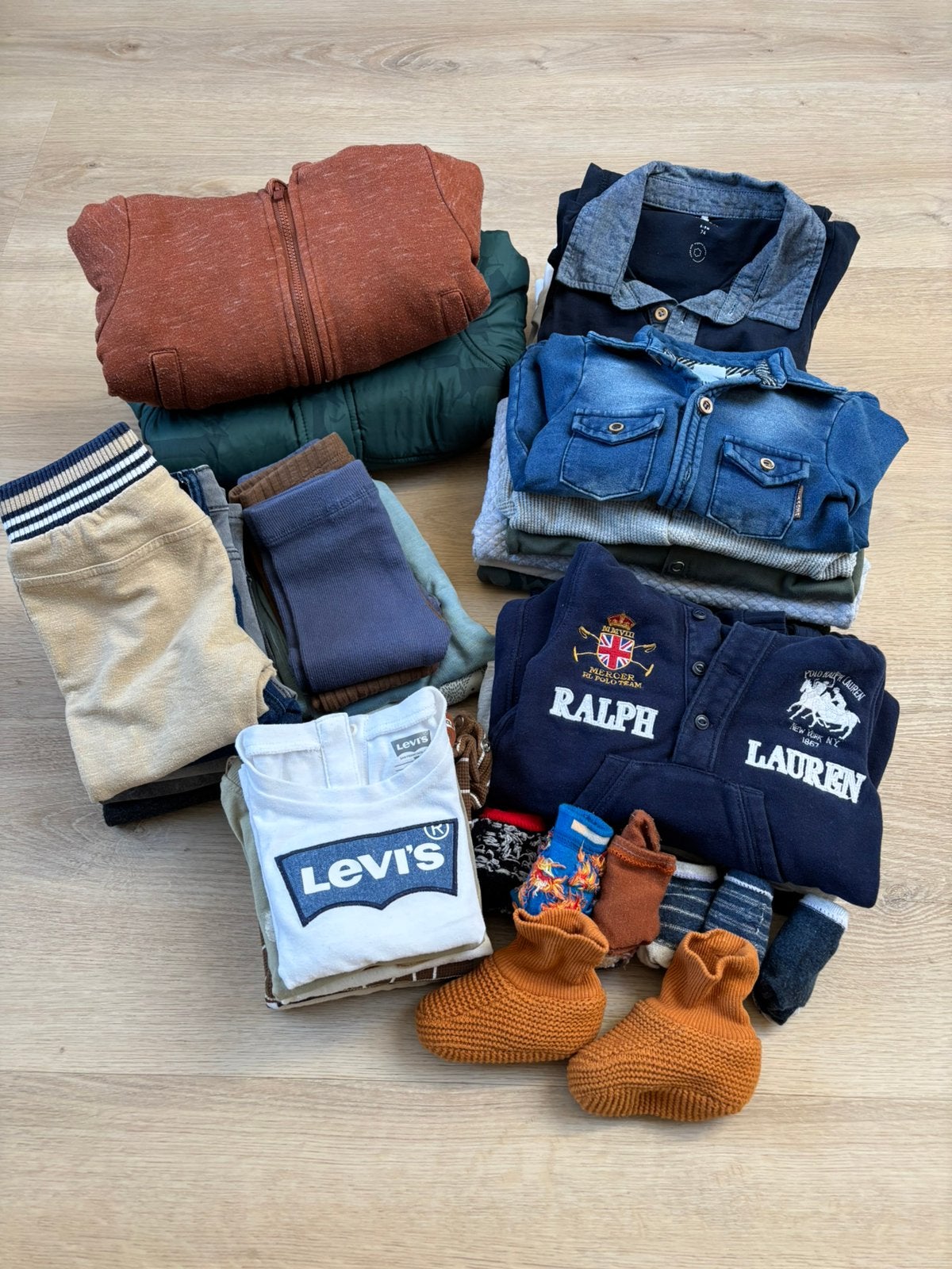 Babykleding maat 74 (totaal 43 items) totaalset €40, Ophalen, Zo goed als nieuw, Overige maten