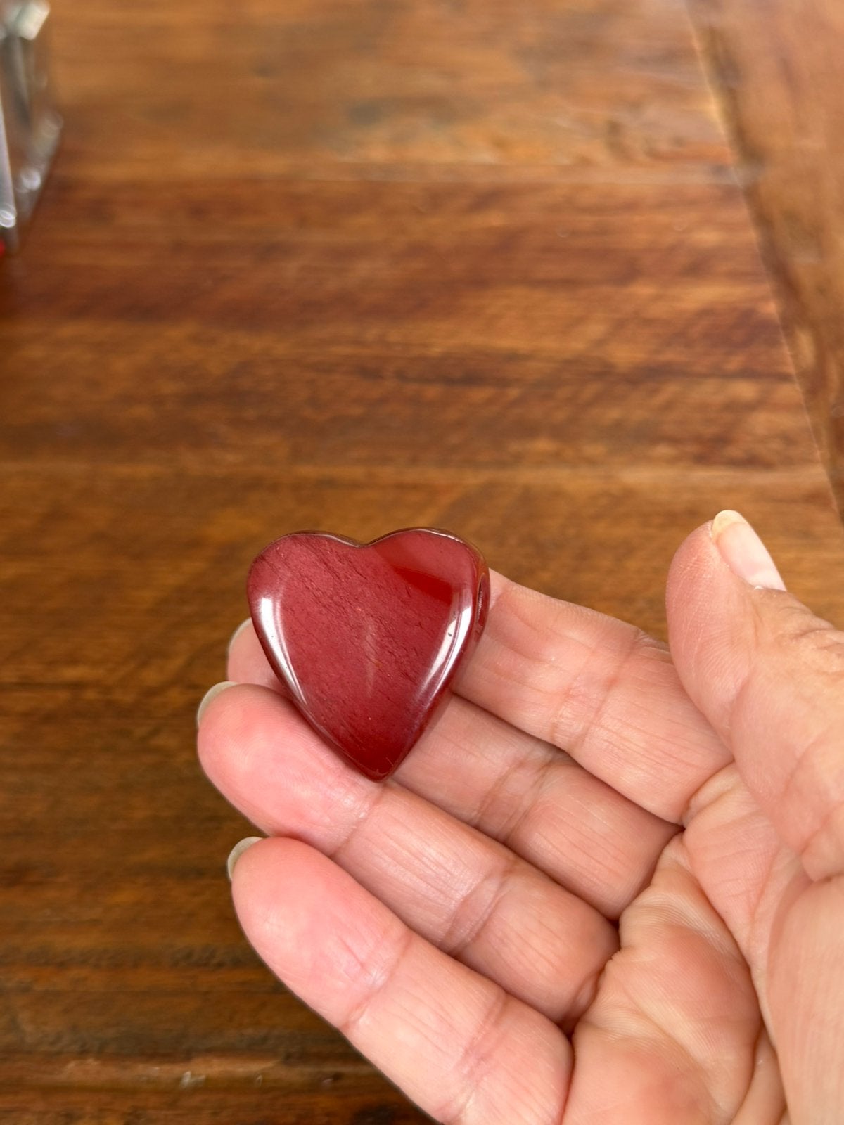 Jaspis hart hanger, Ophalen of Verzenden, Zo goed als nieuw, Rood, Hart
