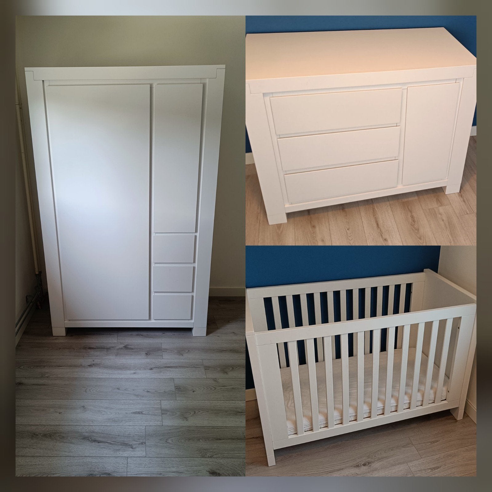 Complete Interbaby Kinderkamer: Ledikant, Commode, Kast, Ophalen, Gebruikt, Jongetje of Meisje