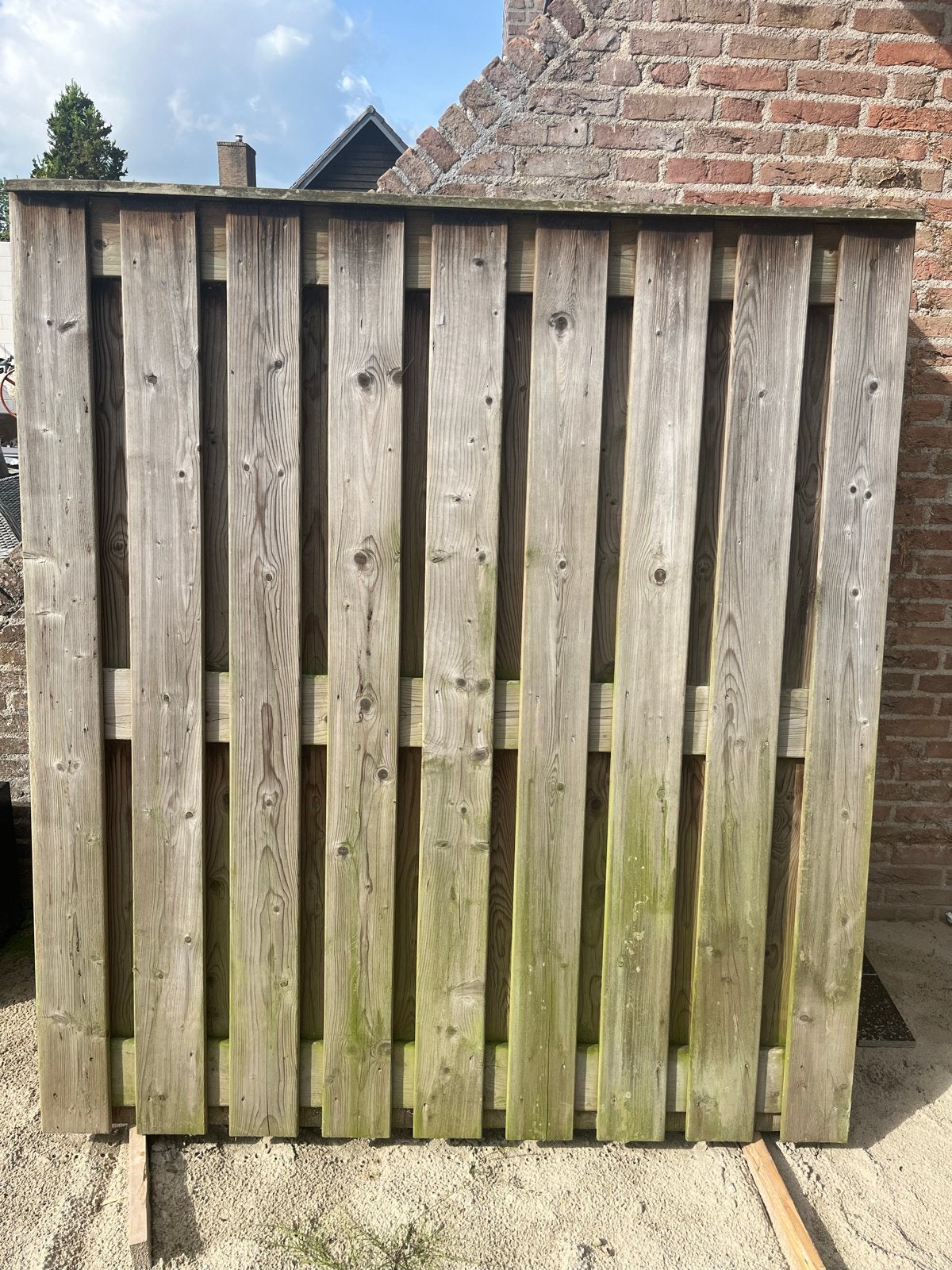 Houten schutting 11 stuks - Gebruikt, 180x164cm, Tuin en Terras, Ophalen, Gebruikt, 150 tot 200 cm, 150 tot 200 cm
