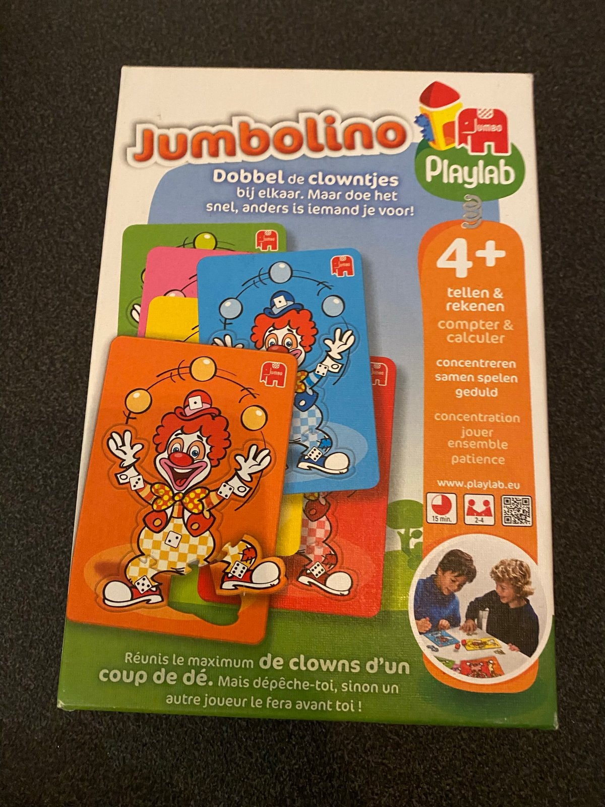 Jumbolino: Dobbel de clowntjes bij elkaar!, Een of twee spelers, Ophalen of Verzenden, Zo goed als nieuw