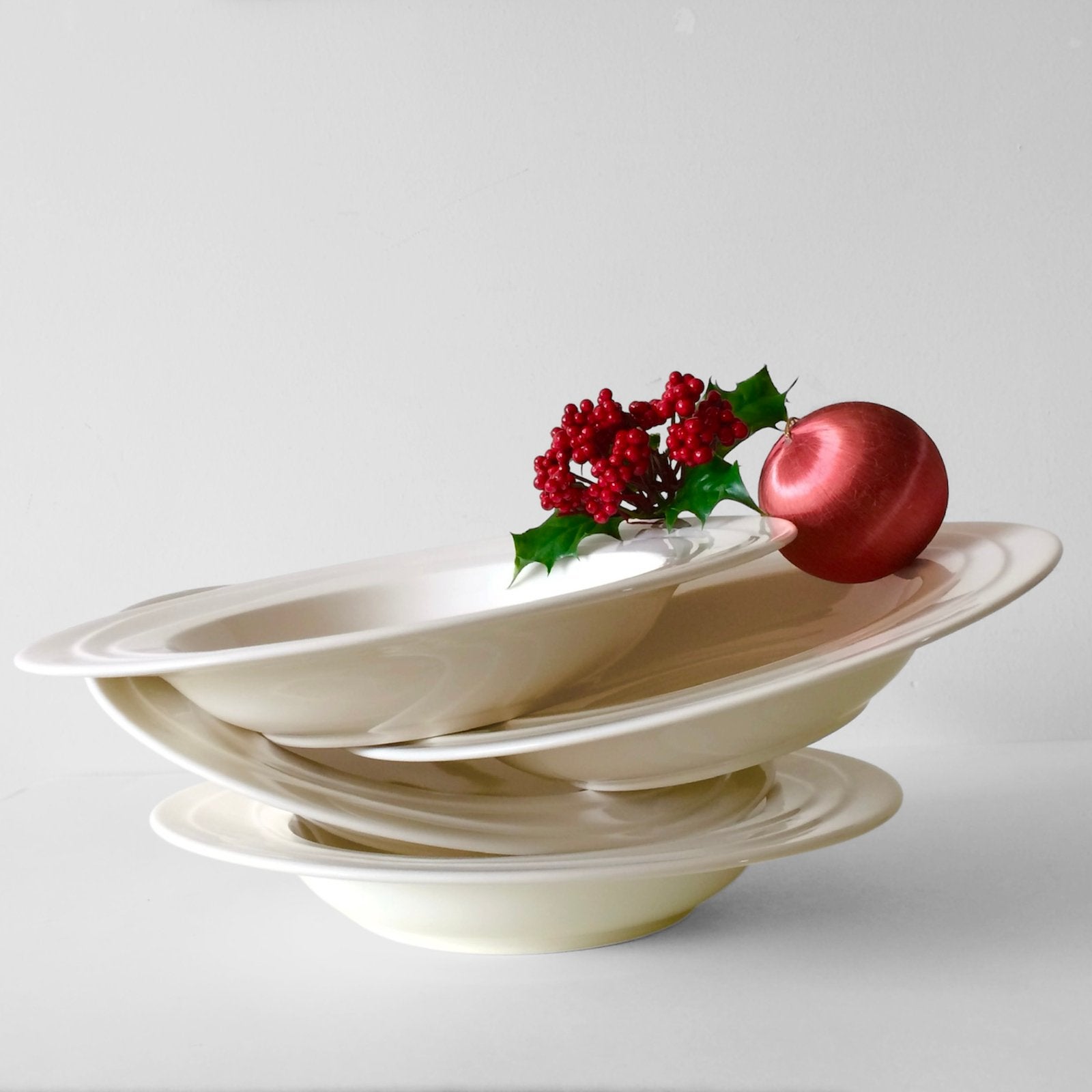 Set van 4 Jamie Oliver Waves Diepe of Pasta Borden, Ophalen of Verzenden, Zo goed als nieuw, Bord(en), Overige stijlen