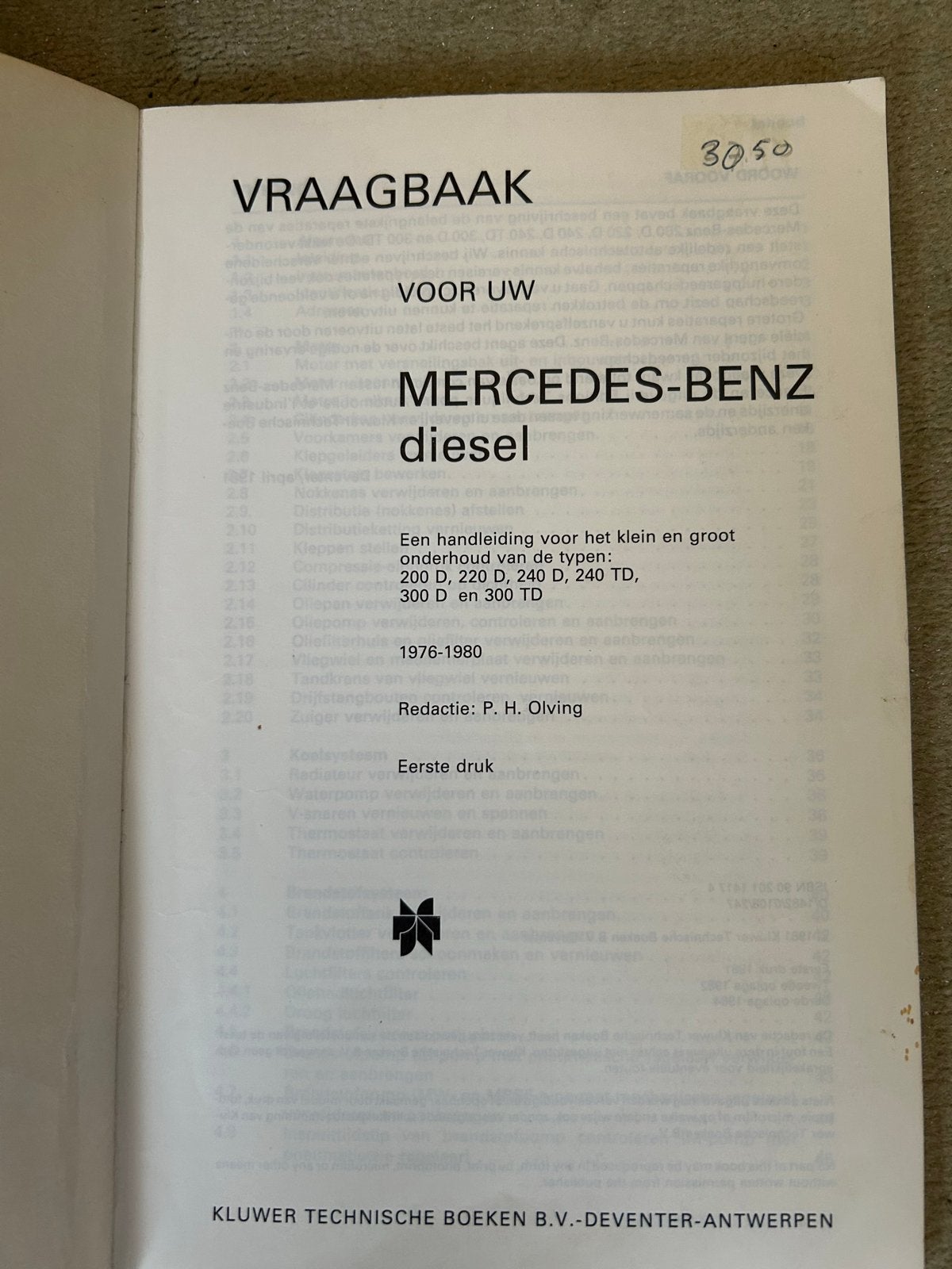 Vraagbaak Mercedes-Benz dieselmodellen 1976-1980, Ophalen of Verzenden, Gelezen, Mercedes