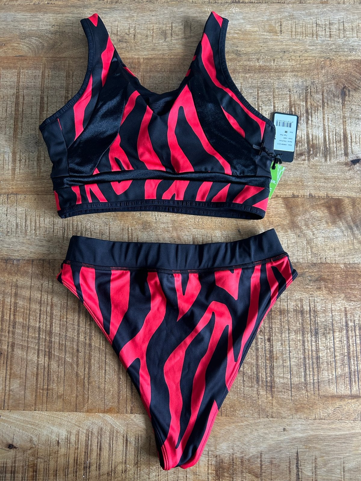 Goldbergh Bikini Maat M - Zwart met Rode Zebraprint, Ophalen of Verzenden, Nieuw, Zwart, Bikini