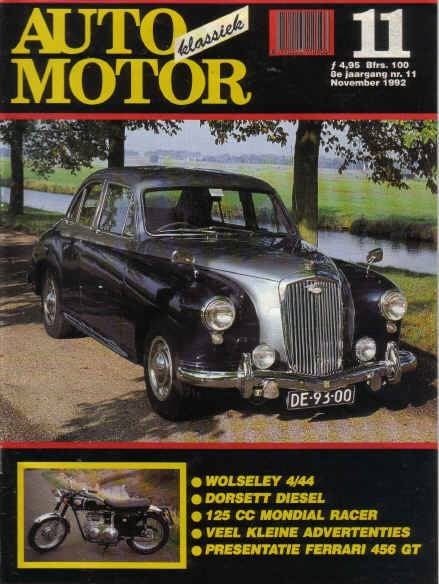 AMK 11 1992 : Ferrari 456 GT - Wolseley 4/44 - Matchless, Ophalen of Verzenden, Gelezen, Algemeen