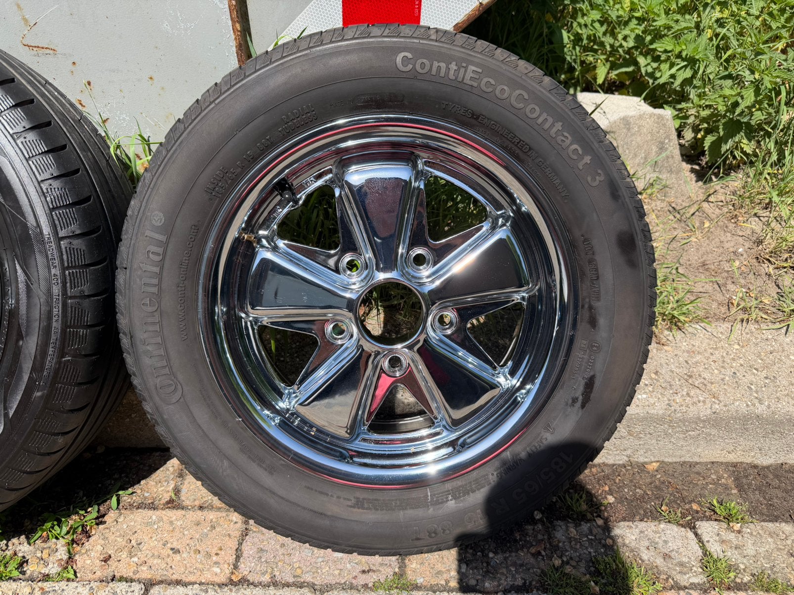 Porsche Fuchs velgen 5x chrome SSP 15 inch 5x130 5,5J, Auto-onderdelen, Ophalen, Gebruikt, 15 inch, Banden en Velgen