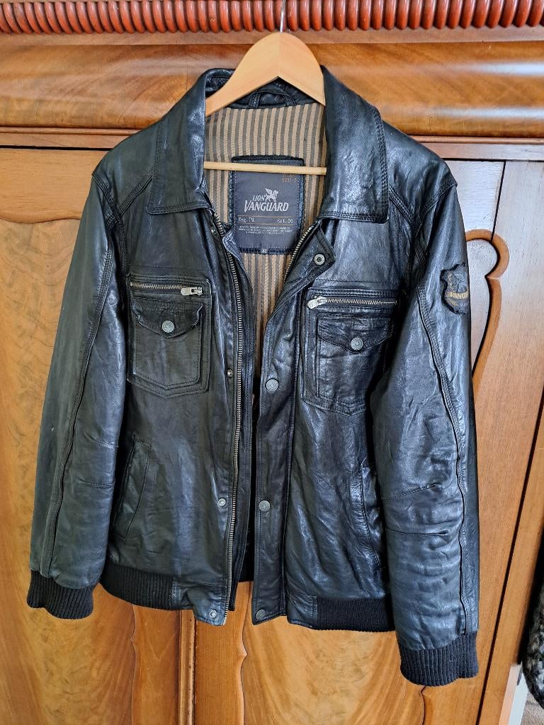 leren jack, Zwart, Maat 56/58 (XL), Ophalen of Verzenden, Zo goed als nieuw