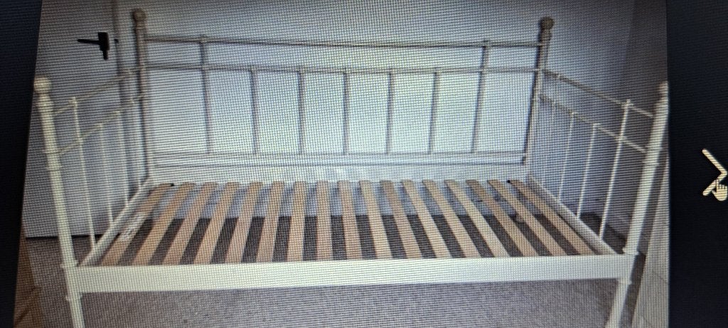 IKEA Tromsnes bed 1 pers. kleur :  creme, Ophalen, 90 cm, Eenpersoons, Zo goed als nieuw